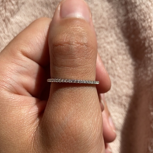 925 Sterling Silver CZ Eternity Band - Picture 6 of 6